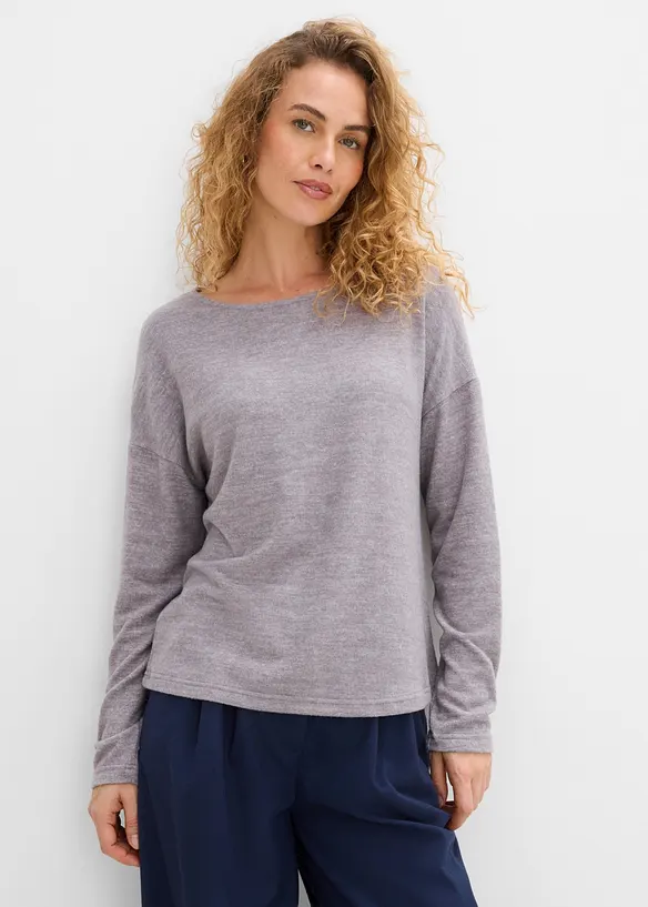 Pullover in grau von vorne (im Anschnitt) - bonprix