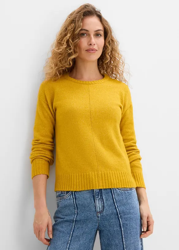 Pullover in gelb von vorne (im Anschnitt) - bonprix