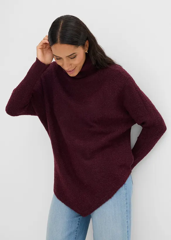 Oversize-Pullover in rot von vorne (im Anschnitt) - bonprix
