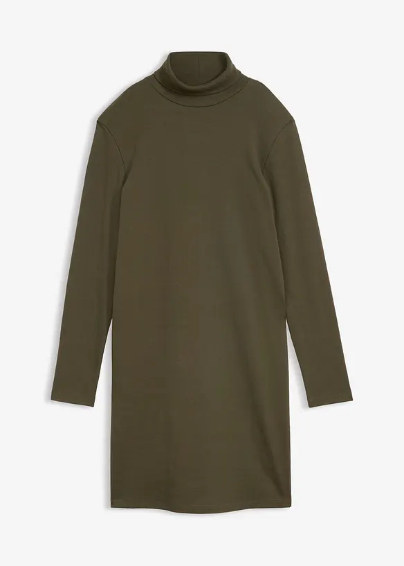 Jerseykleid aus Bio-Baumwolle in grün von vorne - bonprix