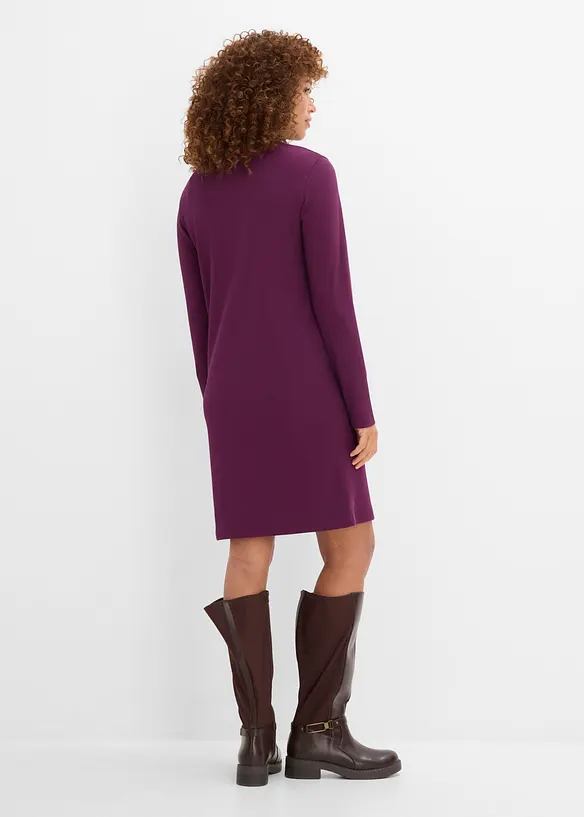 Jerseykleid aus Bio-Baumwolle in lila von hinten (Totalaufnahme) - bonprix