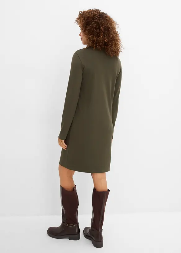 Jerseykleid aus Bio-Baumwolle in grün von hinten (Totalaufnahme) - bonprix