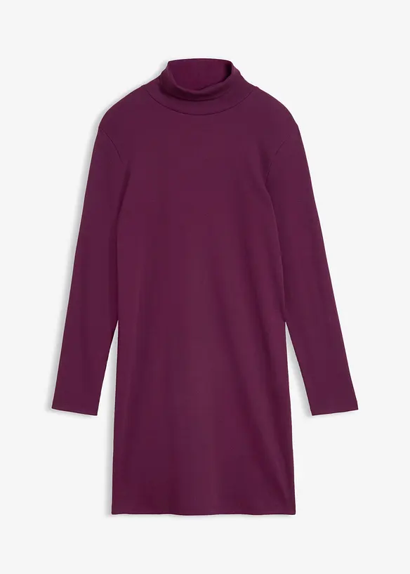 Jerseykleid aus Bio-Baumwolle in lila von vorne - bonprix