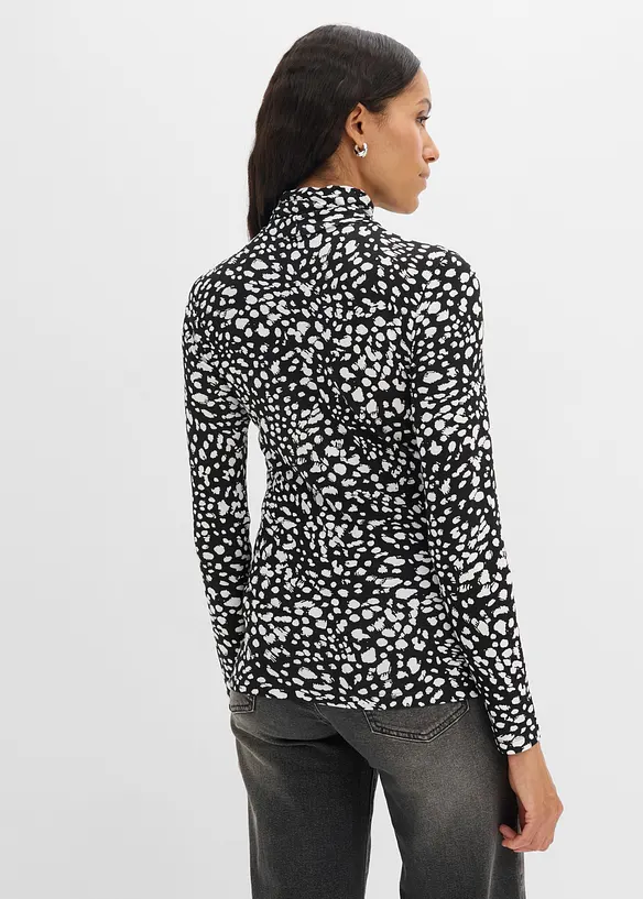 Langarmshirt aus softem Viskose-Mix in schwarz von hinten (im Anschnitt) - bonprix Langarmshirt aus softem Viskose-Mix in schwarz von hinten (im Anschnitt) - bonprix