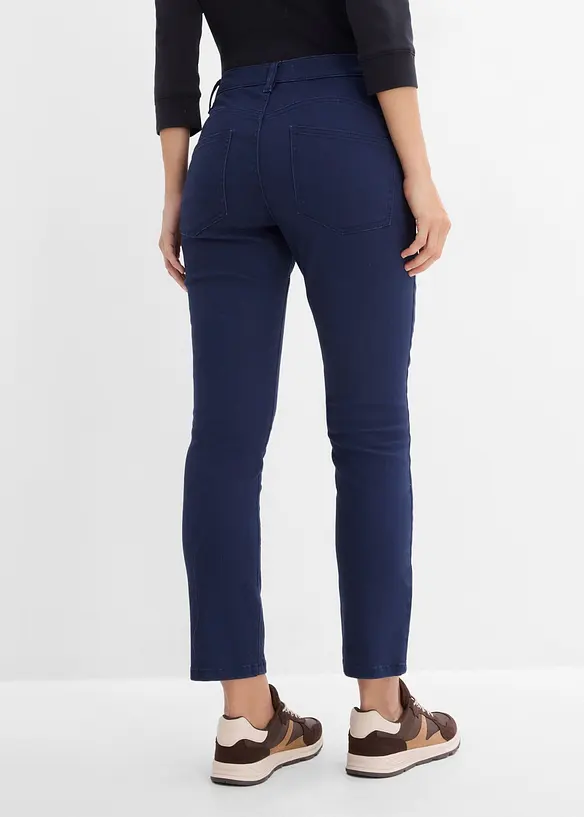 Twillhose aus elastischem Baumwoll-Mix in blau von hinten - bonprix