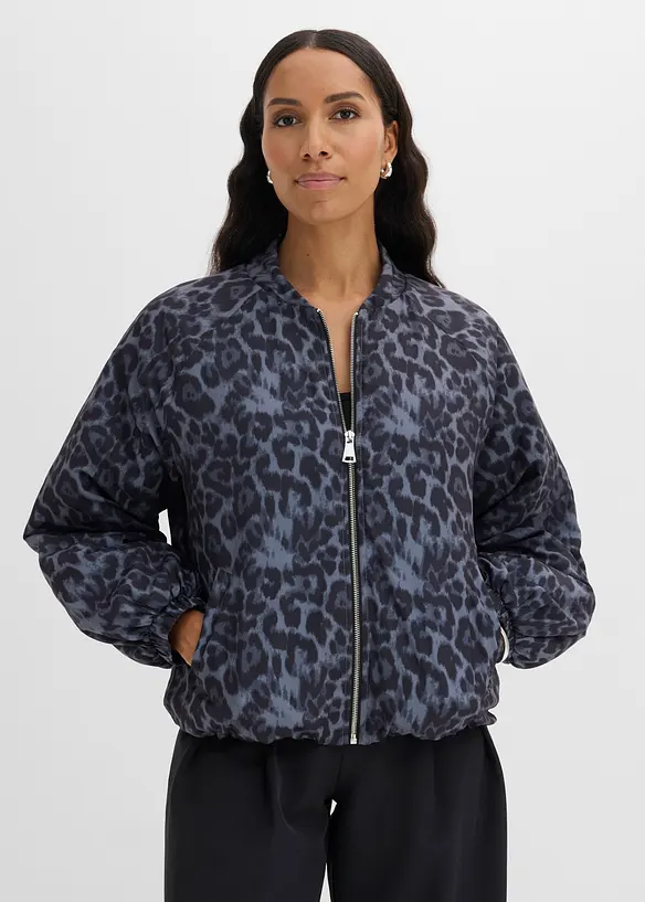 wattierter Blouson in grau von vorne (im Anschnitt) - bonprix