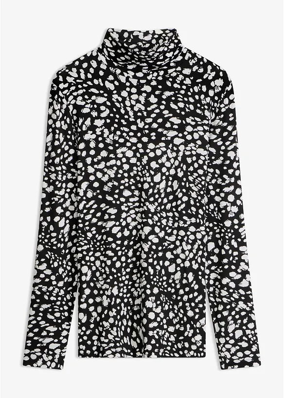 Langarmshirt aus softem Viskose-Mix in schwarz von vorne - bonprix Langarmshirt aus softem Viskose-Mix in schwarz von vorne - bonprix