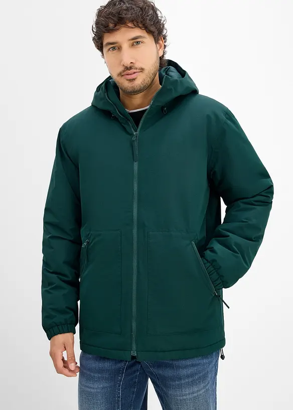 Wasserabweisende Funktions-Jacke in grün von vorne (im Anschnitt) - bonprix