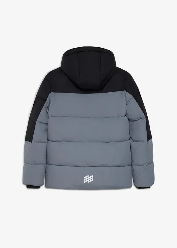Wasserabweisende Winterjacke mit Fleecefutter in grau von hinten - bonprix