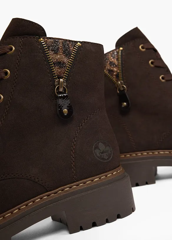 Gefütterte Rieker Schnür-Boots in braun - Rieker