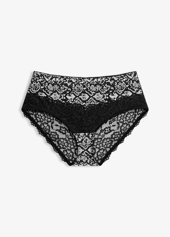 Maxipanty mit bedrucktem Mesh in weiß von vorne - bonprix