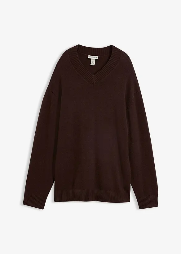 Pullover aus softem Viskose-Mix in braun von vorne - bonprix