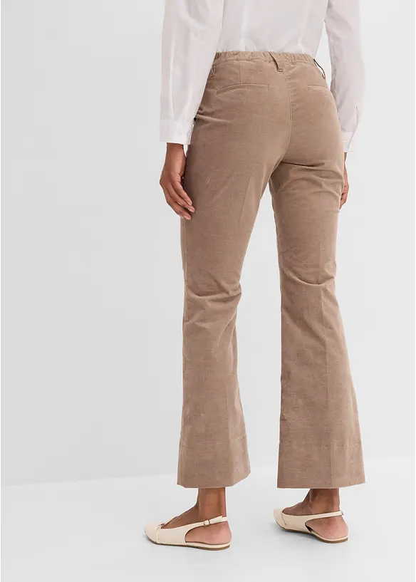 Hose aus Cordsamt in braun von hinten - bonprix