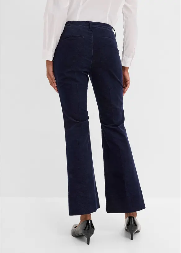 Hose aus Cordsamt in blau von hinten - bonprix