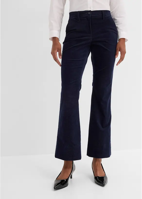 Hose aus Cordsamt in blau von vorne - bonprix