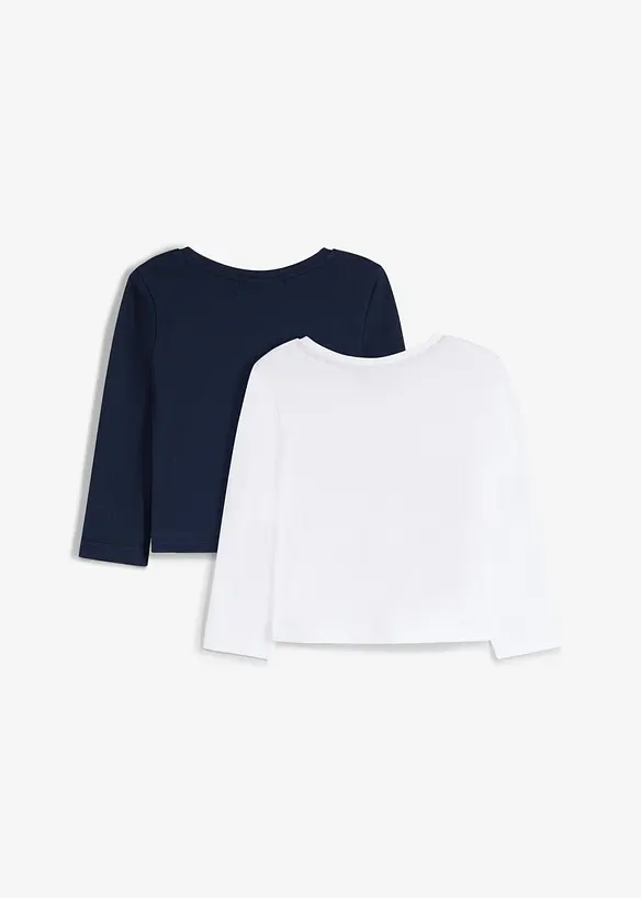 Lurchi Langarmshirt aus weicher Bio-Baumwolle (2er Pack) in blau von hinten - Lurchi Lurchi Langarmshirt aus weicher Bio-Baumwolle (2er Pack) in blau von hinten - Lurchi