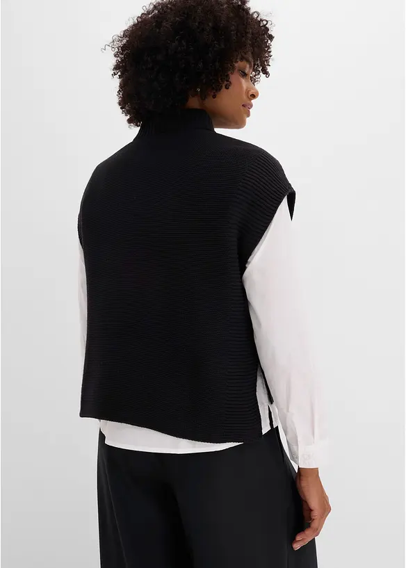 Pullunder mit Viskose in schwarz von hinten (im Anschnitt) - bonprix Pullunder mit Viskose in schwarz von hinten (im Anschnitt) - bonprix