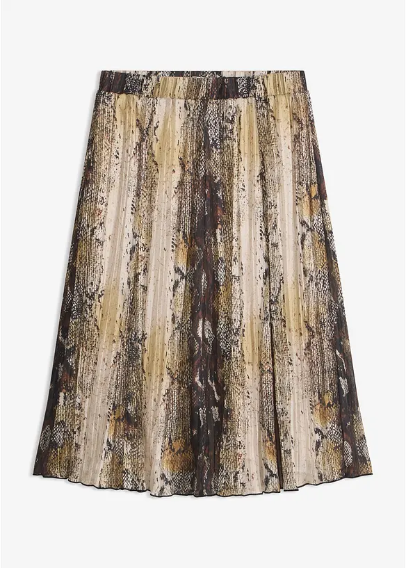 Crashed-Chiffonrock mit Glitzerfäden in schwarz von vorne - bonprix