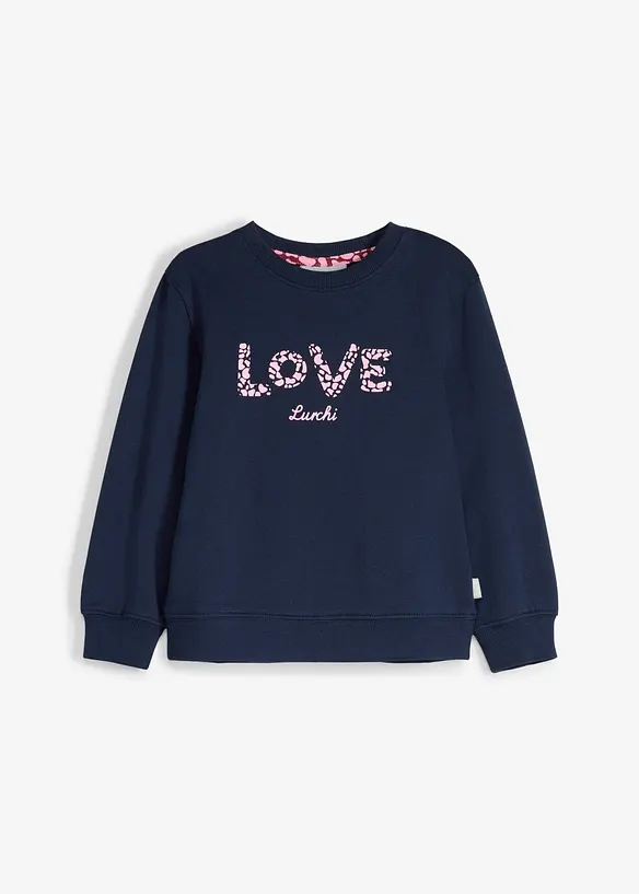 Lurchi Sweatshirt aus reiner Bio-Baumwolle in blau von vorne - Lurchi