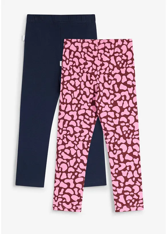 Lurchi Leggings aus elastischem Bio-Baumwoll-Mix (2er Pack) in blau von hinten - Lurchi