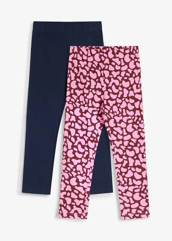 Lurchi Leggings aus elastischem Bio-Baumwoll-Mix (2er Pack) in blau von vorne - Lurchi