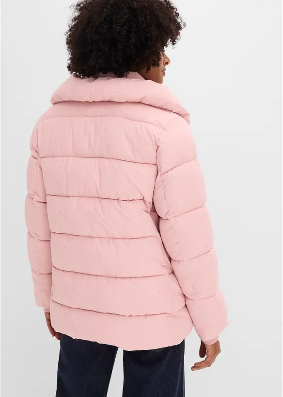Steppjacke mit Glitzerdruck in rosa von hinten (im Anschnitt) - bonprix