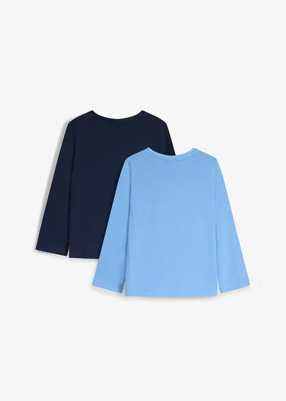 Lurchi Langarmshirt aus weicher Bio-Baumwolle (2er Pack) in blau von hinten - Lurchi Lurchi Langarmshirt aus weicher Bio-Baumwolle (2er Pack) in blau von hinten - Lurchi