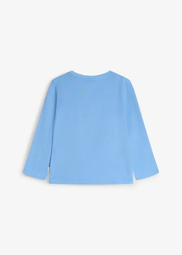 Lurchi Langarmshirt aus weicher Bio-Baumwolle in blau von hinten - Lurchi