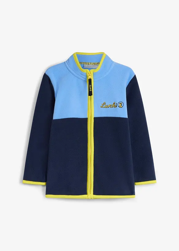 Lurchi Fleecejacke mit Kontrastdetails in blau von vorne - Lurchi Lurchi Fleecejacke mit Kontrastdetails in blau von vorne - Lurchi