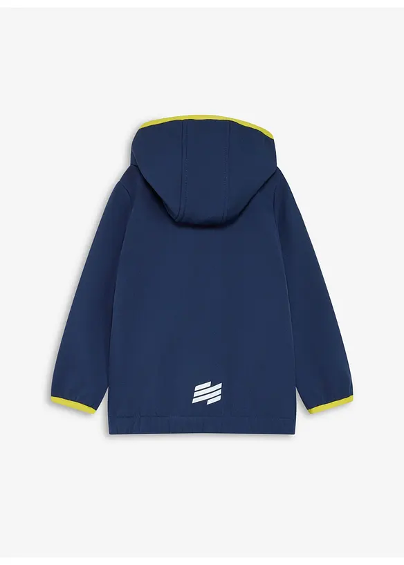 Lurchi Softshelljacke mit Kontrastdetails, wasserabweisend in blau von hinten - Lurchi Lurchi Softshelljacke mit Kontrastdetails, wasserabweisend in blau von hinten - Lurchi