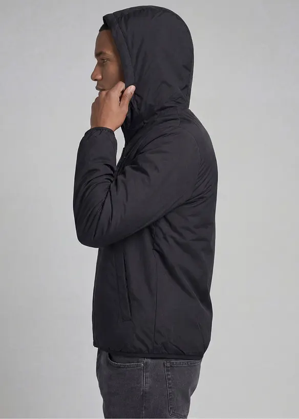 JJ REBEL Winterjacke in schwarz von hinten (im Anschnitt) - JJ REBEL