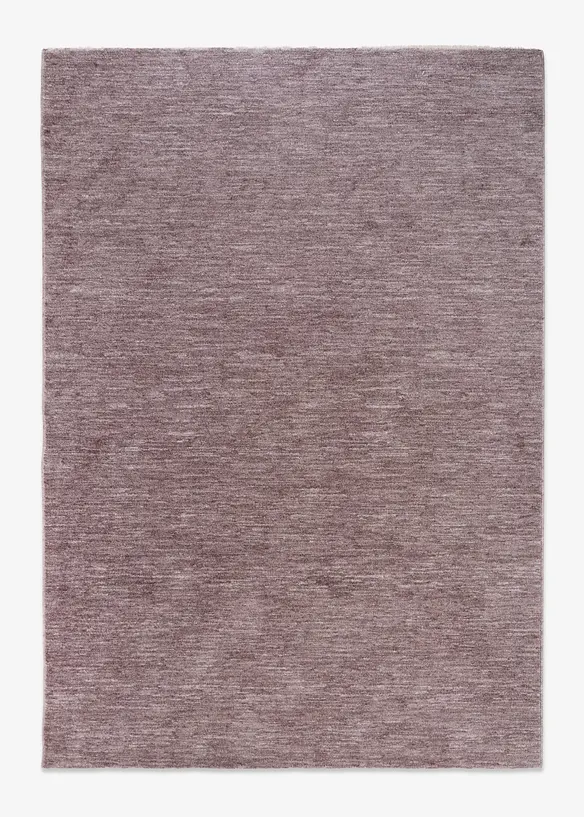 Teppich mit weicher Oberfläche und Fransen in lila von vorne - bonprix