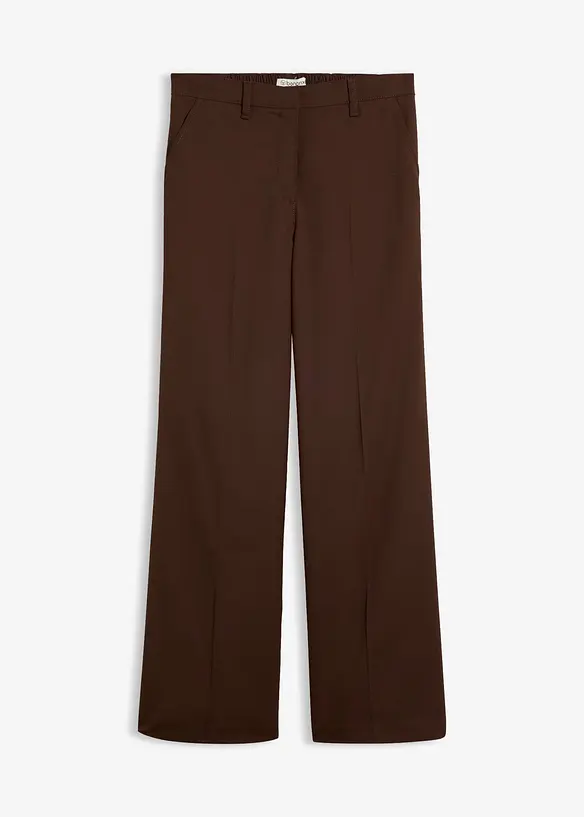 Marlenehose mit Gummibund in braun von vorne - bonprix