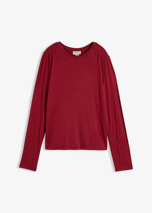 Langarmshirt aus elastischem Viskose-Mix in rot von vorne - bonprix Langarmshirt aus elastischem Viskose-Mix in rot von vorne - bonprix