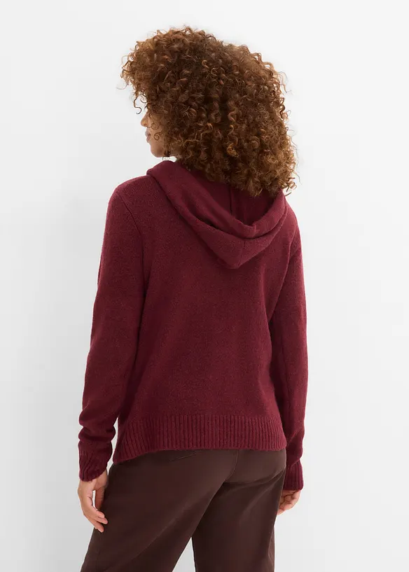Strickjacke mit Kapuze in rot von hinten (im Anschnitt) - bonprix Strickjacke mit Kapuze in rot von hinten (im Anschnitt) - bonprix