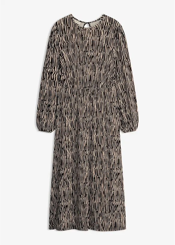 Jerseykleid aus fließender Viskose in schwarz von vorne - bonprix