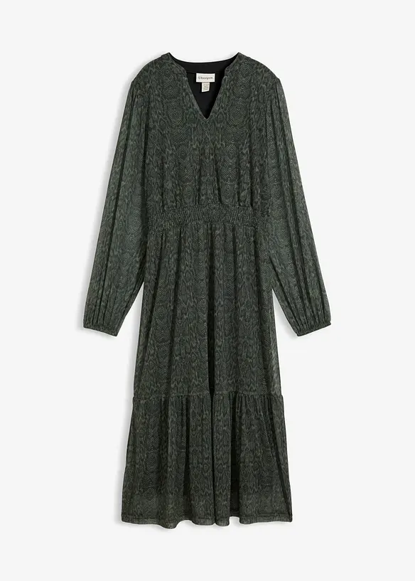 Jerseykleid aus feinem Mesh in grün von vorne - bonprix Jerseykleid aus feinem Mesh in grün von vorne - bonprix