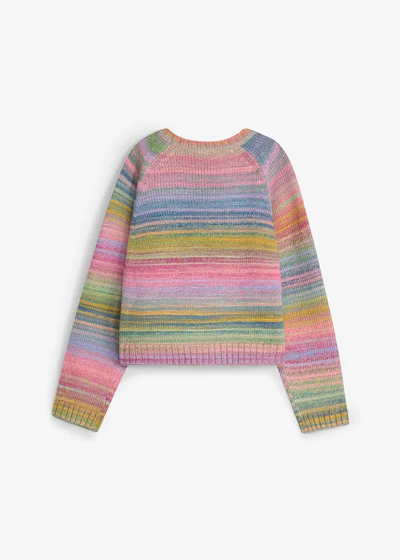 Grobstrick-Pullover in rosa von hinten - bonprix