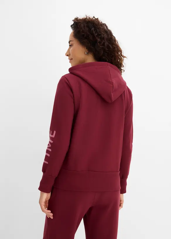Kapuzen-Sweatjacke aus elastischem Bio-Baumwoll-Mix in rot von hinten (im Anschnitt) - bonprix Kapuzen-Sweatjacke aus elastischem Bio-Baumwoll-Mix in rot von hinten (im Anschnitt) - bonprix