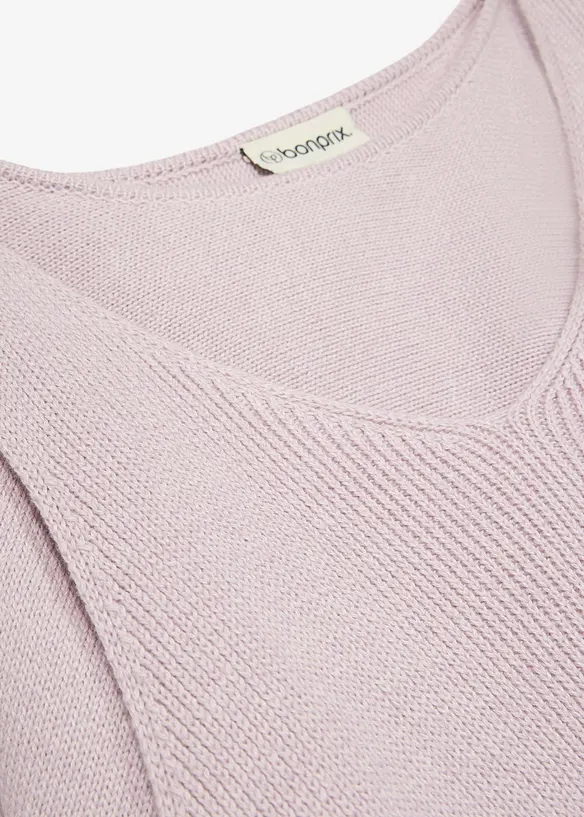 Strickkleid und Strickpullover (2-tlg.Set) in lila - bonprix