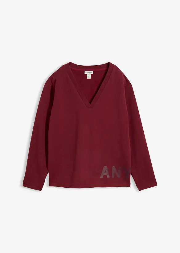 Sweatshirt aus elastischem Bio-Baumwoll-Mix in rot von vorne - bonprix Sweatshirt aus elastischem Bio-Baumwoll-Mix in rot von vorne - bonprix