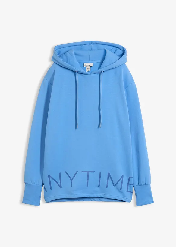 Hoodie aus elastischem Bio-Baumwoll-Mix in blau von vorne - bonprix Hoodie aus elastischem Bio-Baumwoll-Mix in blau von vorne - bonprix