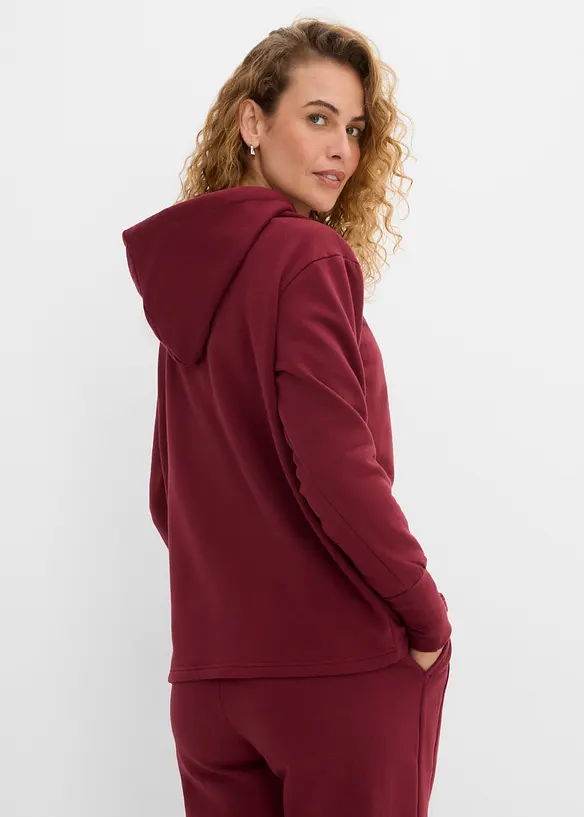 Hoodie aus elastischem Bio-Baumwoll-Mix in rot von hinten (im Anschnitt) - bonprix Hoodie aus elastischem Bio-Baumwoll-Mix in rot von hinten (im Anschnitt) - bonprix