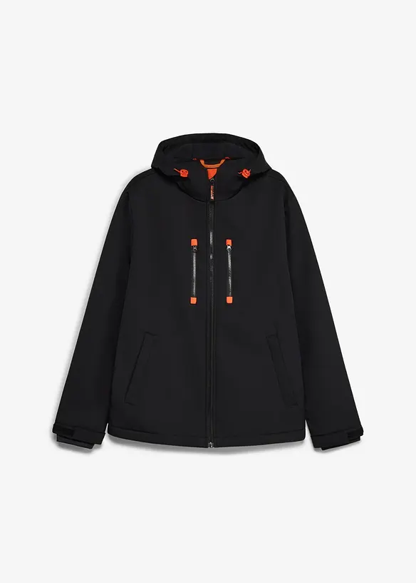 Wasserabweisende Softshelljacke in schwarz von vorne - bonprix