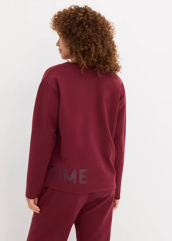 Sweatshirt aus elastischem Bio-Baumwoll-Mix in rot von hinten (im Anschnitt) - bonprix Sweatshirt aus elastischem Bio-Baumwoll-Mix in rot von hinten (im Anschnitt) - bonprix
