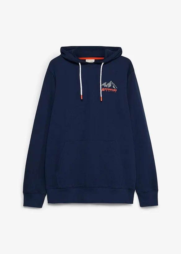 Hoodie in Regular Fit in blau von vorne - bonprix