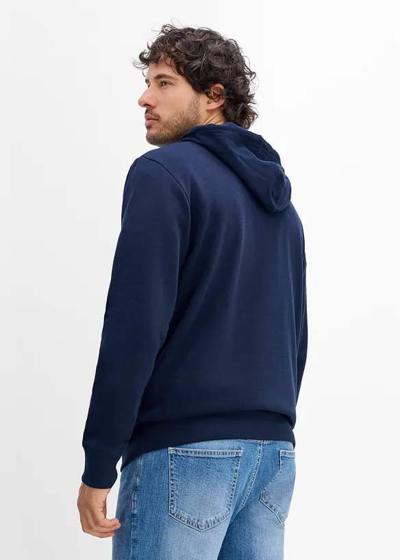 Hoodie in Regular Fit in blau von hinten (im Anschnitt) - bonprix