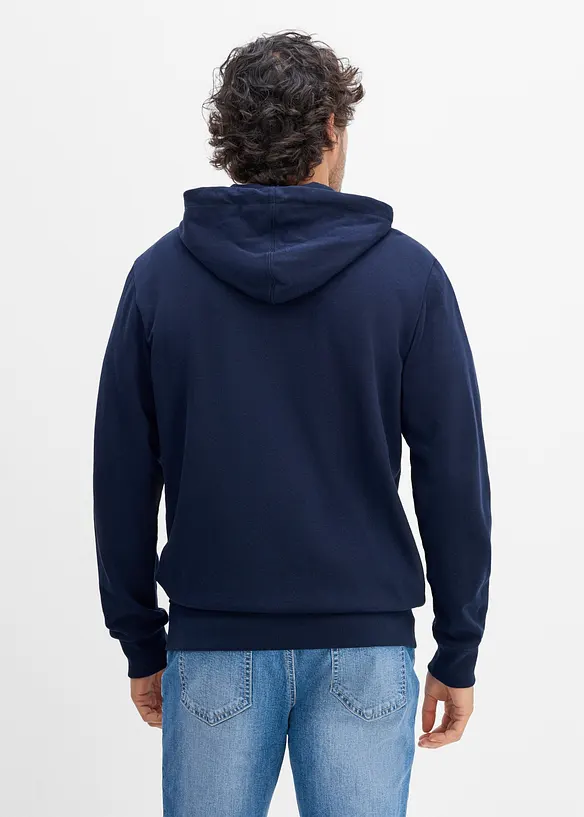 Kapuzen-Sweatjacke in Regular Fit in blau von hinten (im Anschnitt) - bonprix