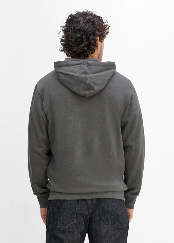 Kapuzen-Sweatjacke in Regular Fit in grau von hinten (im Anschnitt) - bonprix