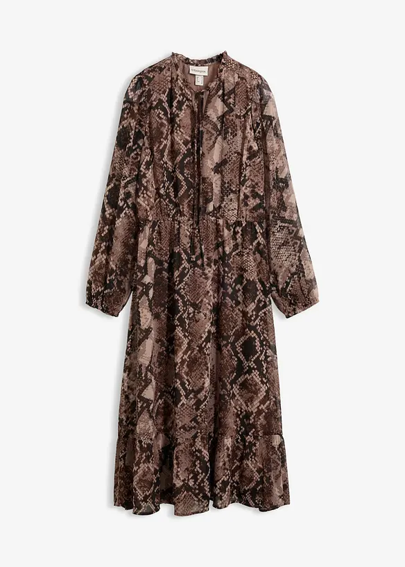 Chiffonkleid in braun von vorne - bonprix Chiffonkleid in braun von vorne - bonprix